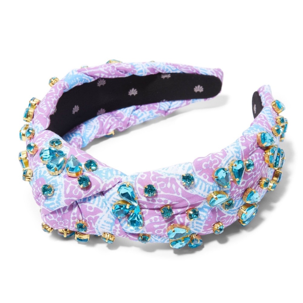 Lele sadoughi x roller rabbit jemima crystal bloom headband nwt fuchcia print